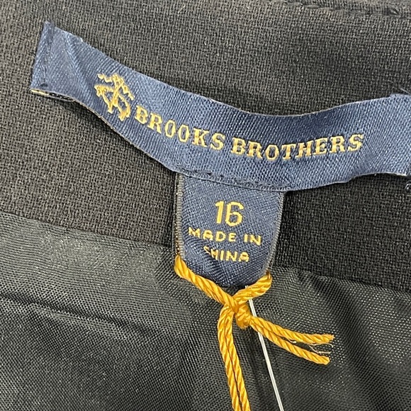 NWT Brooks Brothers Black Wool Blend Skirt Womens Size 16 Button Up - Picture 6 of 9